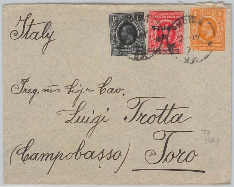 51884 - KUT East Africa -  POSTAL HISTORY - COVER from HOIMA to CAMPOBASSO 1921