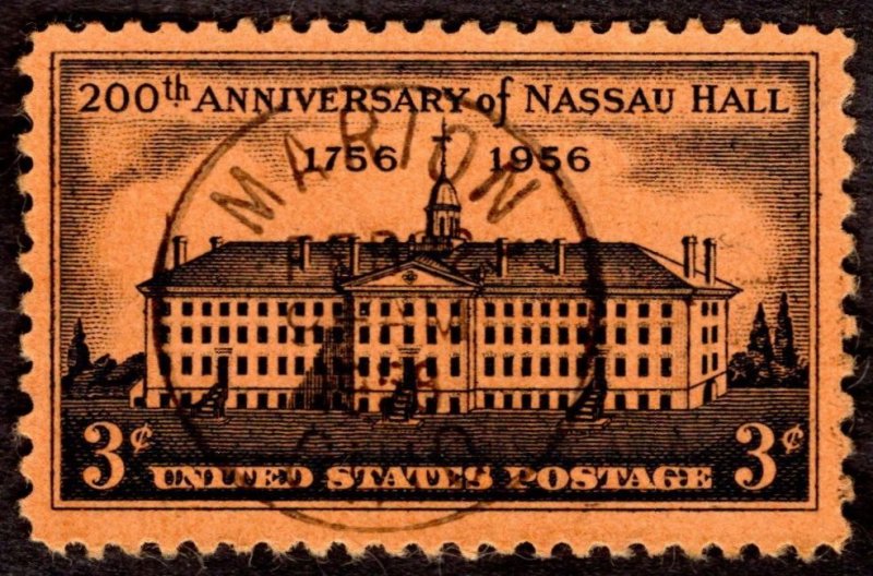 1956, US 3c, Nassau Hall, Princeton, NJ, Used, CDS, Sc 1083