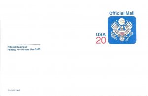 Scott# UZ 6 Official  (Penalty Card)  US Postal Card