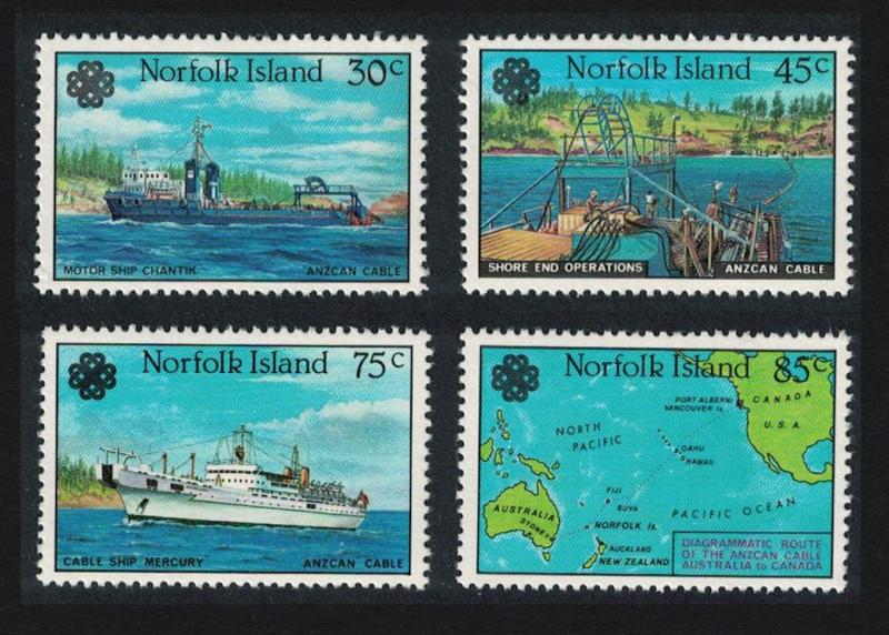 Norfolk Ships World Communications Year ANZCAN Cable 4v SG#314-317 SC#319-322