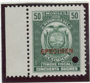 ECUADOR; Early 1900s Fiscal Revenue issue fine MINT SPECIMEN issue 