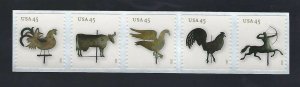 4613-4617 Weather Vanes 45c strip of 5 MNH 2012 