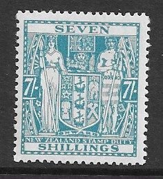NZ 1940-58 7sh Postal-Fiscal.  VF.  M(NH).