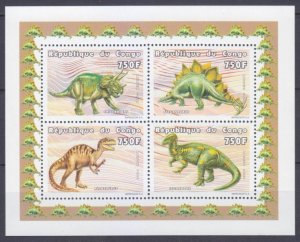 1999 Congo Brazzaville 1645-1648KL Dinosaurs 12,00 €