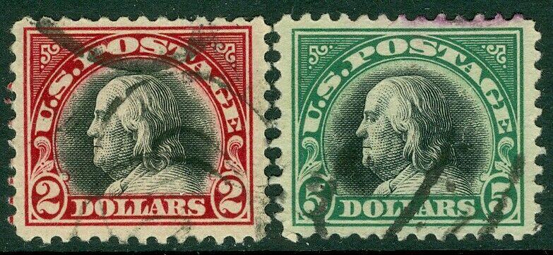 EDW1949SELL : USA 1918-20 Sc #524, 547 Very Fine Used. Minor back faults Cat $65