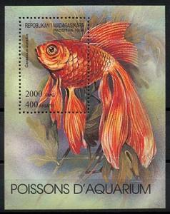 MADAGASCAR, FISH, SOUVENIR SHEET, NEVER HINGED