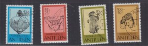 NETHERLANDS ANTILLES, 1983 Pre Columbian Pottery set of 4, used..