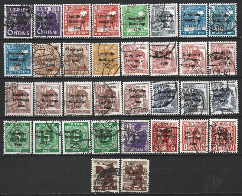 COLLECTION LOT 8189 GERMANY UNDER USSR OCCUPATION 34 STAMPS 1948