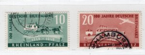 GERMANY FRENCH ZONE RHINE PALATINATE 1948 6N39-6N40 VFU EXPERTIZED SCHLEGEL BPP