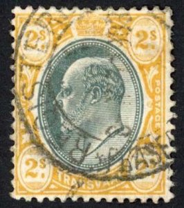 Transvaal 1903 SG.257 2s grey-black and yellow wmk Crown CA used cat 27 pounds