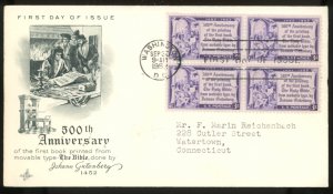 U.S. #1014 FDC F-VF BLOCK OF 4