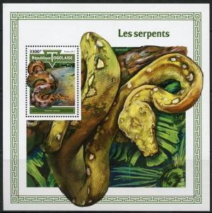 TOGO 2017 SNAKES   SOUVENIR SHEET MINT NH