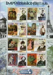 Impressionists Stamp Frederic Bazille Edgar Degas Berthe Morisot S/S MNH #5061