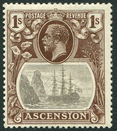 ASCENSION-1924-33 1/- Grey-Black & Brown Sg 178 AVERAGE MOUNTED MINT V33792