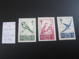 Finland 1952 Sc B117-8 Red Cross set MNH