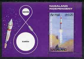 Nagaland 1969 The Moon programme 1ch25 m/sheet perf on th...