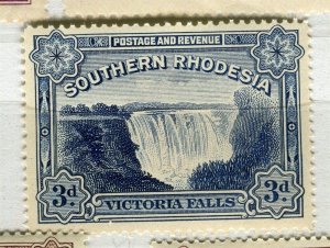 S.RHODESIA; 1932 early GV Victoria Falls issue Mint hinged Shade of 3d. value