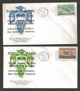 1958 US Boy Scout Memphis Chicakasaw Council Scout-o-Rama 2 different