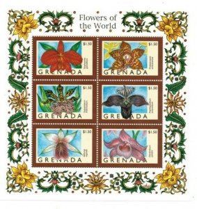 Grenada 1998 - Flowers - Sheet Of 6 Stamps - Scott #2744 - MNH