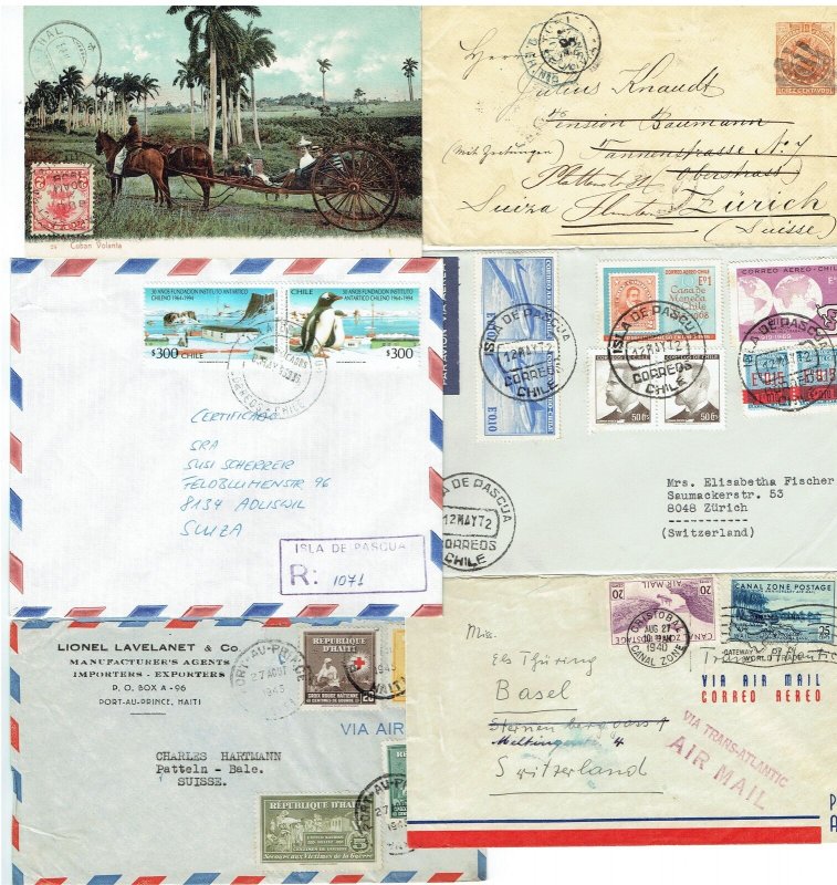 POSTAL HISTORY South & Central America: Group of 18 commercial - 43922