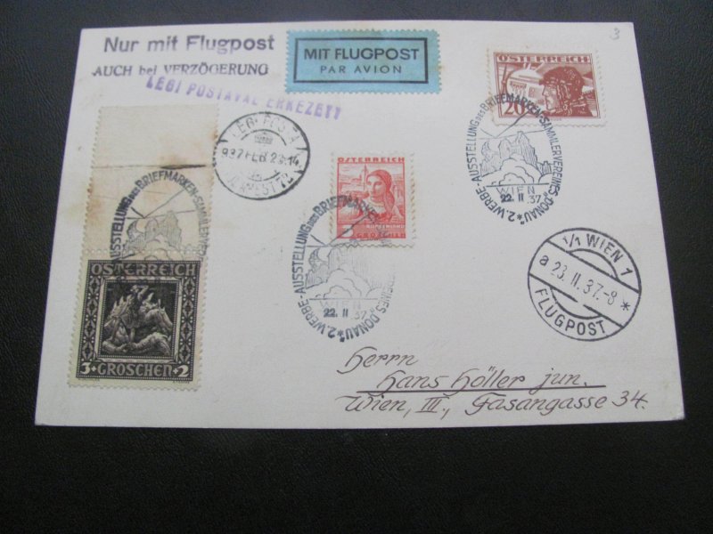 AUSTRIA 1930'S 7 AIRMAIL POST CARDS  NICE  LOT