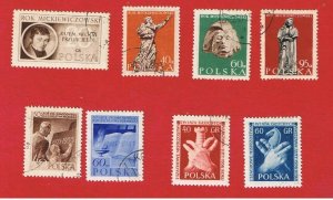 Poland #711-718  VF used   3 sets   Free S/H