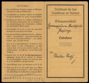 Germany 1937 VDA Membership Booklet Filled Revenue Stamps 78707
