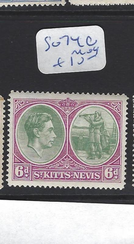 ST KITTS NEVIS  (PP2806B)  KGVI  6 D  SG 74C     MOG