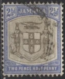 Jamaica 39 (used) 2½p arms, ultra & black (1907)