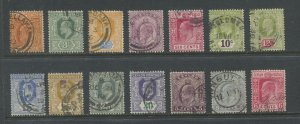 Ceylon KEVII 1904-10 various values used