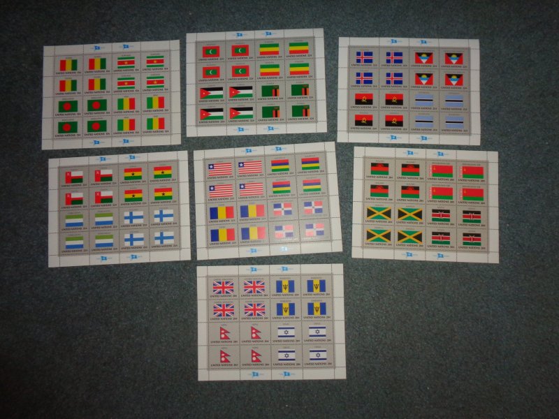 UNITED NATIONS FULL FLAG SHEET COLLECTION, MNH, OG