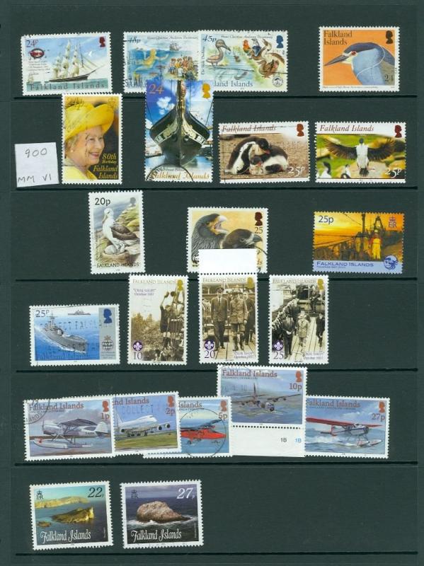 EDW1949SELL : FALKLAND ISLANDS All different Used sgls & Cplt sets. Cat $719.