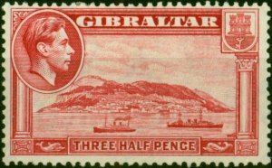 Gibraltar 1938 1 1/2d Carmine SG123a P.13.5 Fine LMM