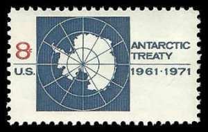 PCBstamps   US #1431 8c Antarctic Treaty, MNH, (4)