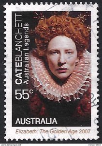 AUSTRALIA 2009 QEII 55c Multicoloured, Australian Legends of the Screen-Cate ...