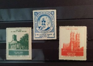 Cinderella Charity Stamps USA Golden Rule Foundation Lot of 3