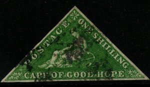 CAPE OF GOOD HOPE SG8 1858 1/= BRIGHT YELLOW-GREEN USED