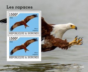 Burundi - 2022 Birds of Prey, Kite - 2 Stamp Souvenir Sheet - BUR2201083b