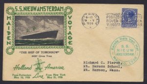NETHERLANDS US 1938 SS NEW AMSTERDAM HOLLAND AMERICAN LINES MAIDEN VOYAGE