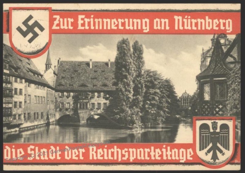 3rd Reich Germany 1937 Reichsparteitag Party Rally Propaganda Card USED E 103167