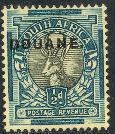 SOUTH AFRICA 1933 1/2d SPRINGBOK DOUANE CUSTOMS Revenue BFT. 37 English