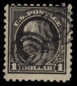 US #460, $1.00 violet black, used, F/VF, Scott $140.00