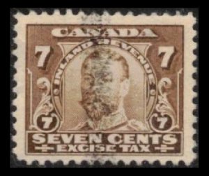 1915 CANADA REVENUE VINTAGE 7c. USED #FX4 SCARCE EXCISE TAX STAMP CV $4.