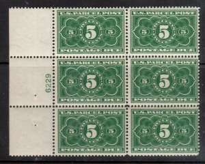 USA #JQ3 Mint Fine - Very Fine Plate Block Of Six Never Hinged 