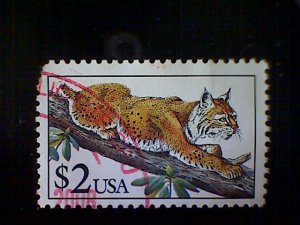 United States, Scott #2482, used(o), 1990, Bobcat, $2.00, multicolored