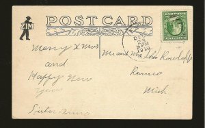 USA SC#331 on PM 1910 Postcard Used