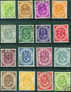 German Deutsche Bundespost Scott 670-85 used 1949 CV$33