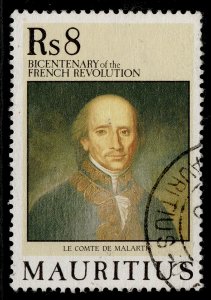 MAURITIUS QEII SG820, 1989 8r French revolution, FINE USED. 