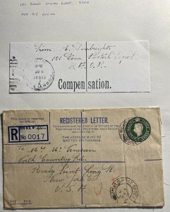 1946 BAOR England Field Post Office Stationery Cover To New York USA