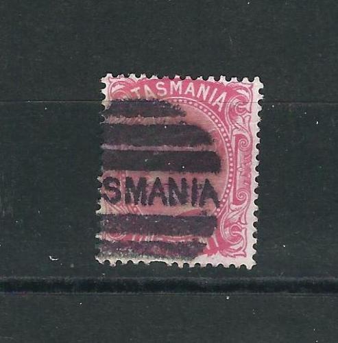 Tasmania 53c SG 130 1p Rose pf. 12 Used Fine 1871 SCV $29.00